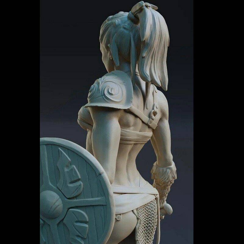 1/6 310mm 3D Print Model Kit Beautiful Girl Barbarian Nord Warrior Viking Unpainted - Model-Fan-Store