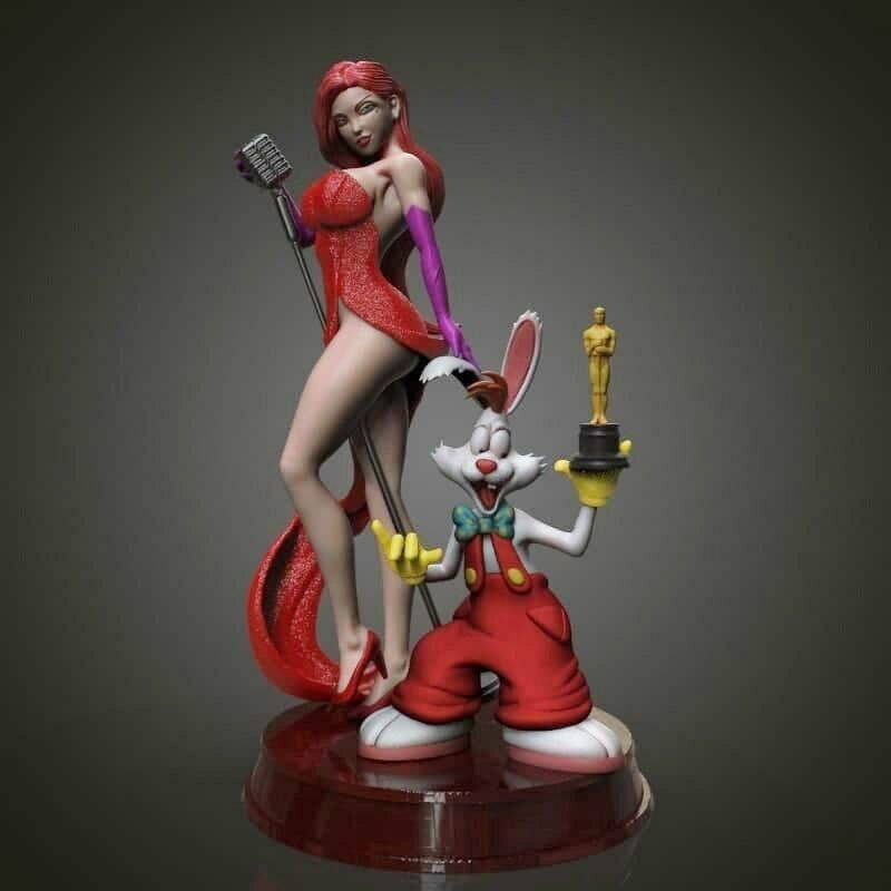 1/6 310mm 3D Print Model Kit Beautiful Girl Singer & Rabbit Movie Unpainted - Model-Fan-Store