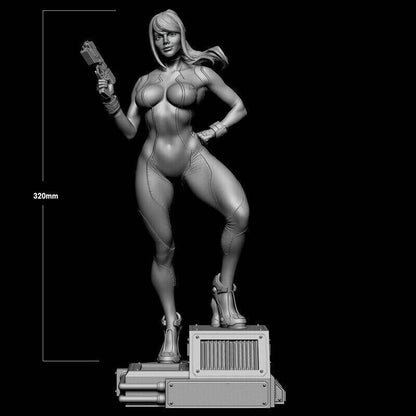 1/6 320mm 3D Print Cyberpunk Model Kit Space Beautiful Girl Unpainted - Model-Fan-Store