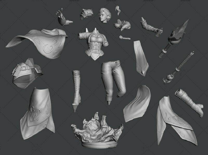 1/6 330mm 3D Print Model Kit Beautiful Girl Magician Jaina Warcraft Unpainted - Model-Fan-Store