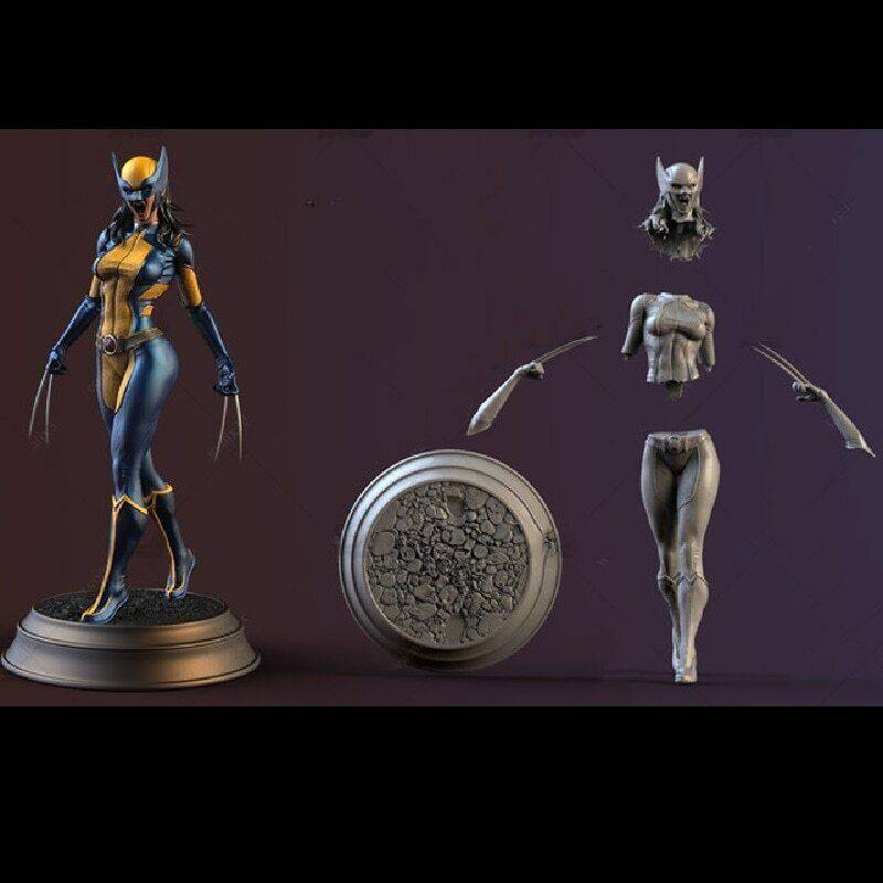 1/6 330mm 3D Print Superhero Model Kit Wolverine Beautiful Girl Unpainted - Model-Fan-Store