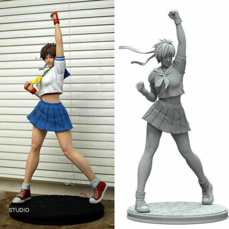 1/6 350mm 3D Print Model Kit Beautiful Girl Woman Fighter Unpainted - Model-Fan-Store