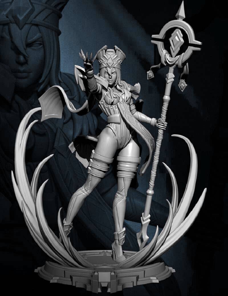 1/6 360mm 3D Print Model Kit Beautiful Girl Wizard Priest Warcraft Unpainted - Model-Fan-Store