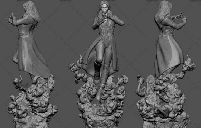 1/6 370mm 3D Print Superhero Model Kit Woman Wanda Beautiful Girl Unpainted - Model-Fan-Store