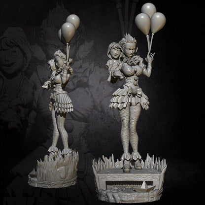 1/6 410mm 3D Print Model Kit Beautiful Girl Woman Clown Unpainted - Model-Fan-Store