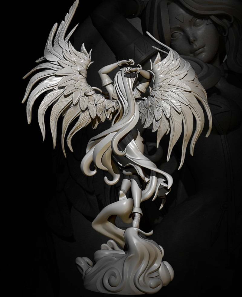 1/6 460mm 3D Print Model Kit Beautiful Girl Woman Angel Unpainted - Model-Fan-Store