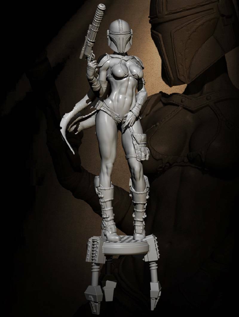 1/6 590mm 3D Print Model Kit Beautiful Girl Space Mercenary Star Wars Unpainted - Model-Fan-Store
