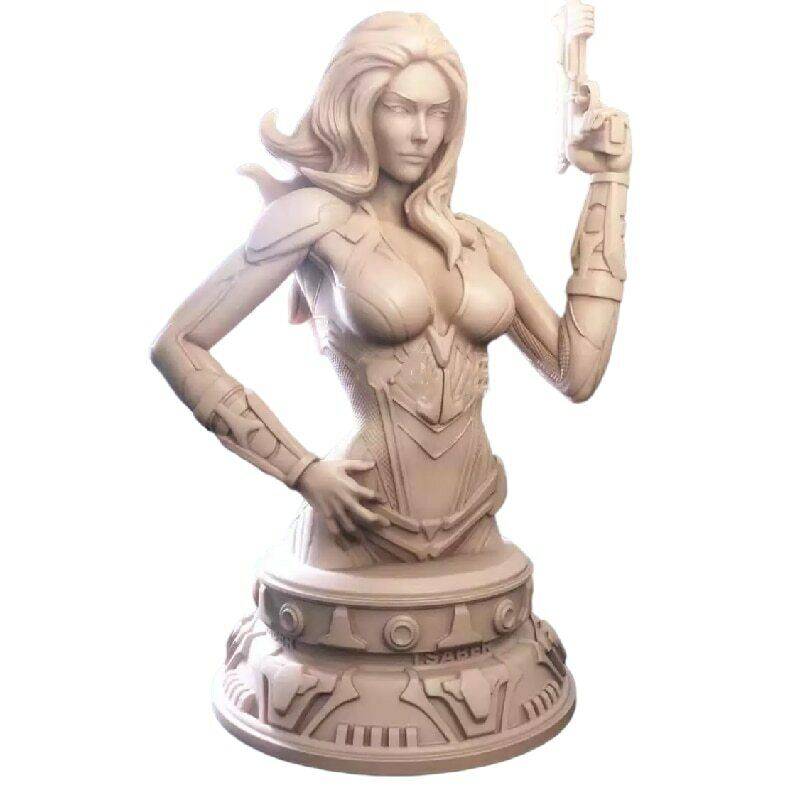 1/6 BUST 200mm 3D Print Cyberpunk Model Kit Beautiful Girl Space Unpainted - Model-Fan-Store