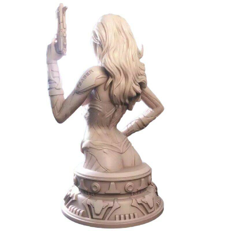 1/6 BUST 200mm 3D Print Cyberpunk Model Kit Beautiful Girl Space Unpainted - Model-Fan-Store