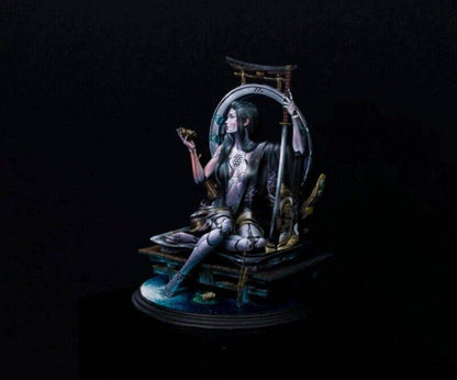 1/8 190mm 3D Print Cyberpunk Model Kit Beautiful Girl Woman Samurai Unpainted - Model-Fan-Store