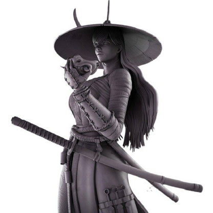 1/8 230mm 3D Print Model Kit Asian Beautiful Girl Woman Samurai Unpainted - Model-Fan-Store