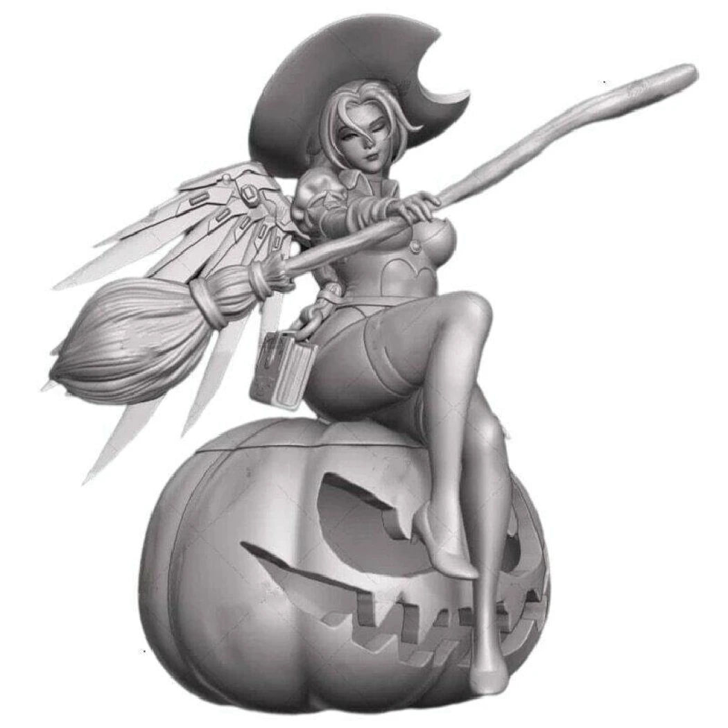 1/8 230mm 3D Print Model Kit Beautiful Girl Woman Witch Unpainted - Model-Fan-Store