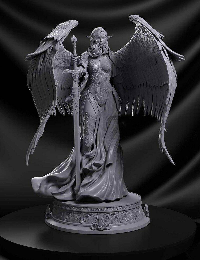1/8 260mm 3D Print igure Model Kit Beautiful Girl Woman Warrior Angel Unpainted - Model-Fan-Store