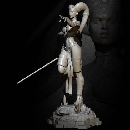 1/8 260mm 3D Print Model Kit Girl Star Wars Night Assassin Movie Unpainted - Model-Fan-Store