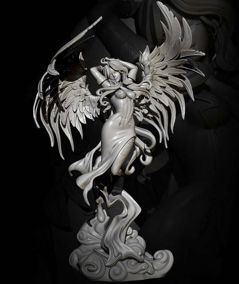 1/8 310mm 3D Print Model Kit Beautiful Girl Woman Angel Unpainted - Model-Fan-Store