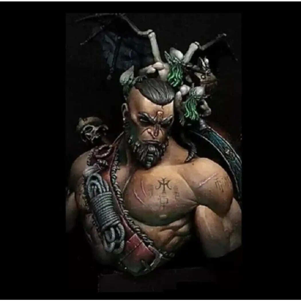 1/10 BUST Resin Model Kit Warrior Demon Head Hunter Barbarian Unpainted - Model-Fan-Store