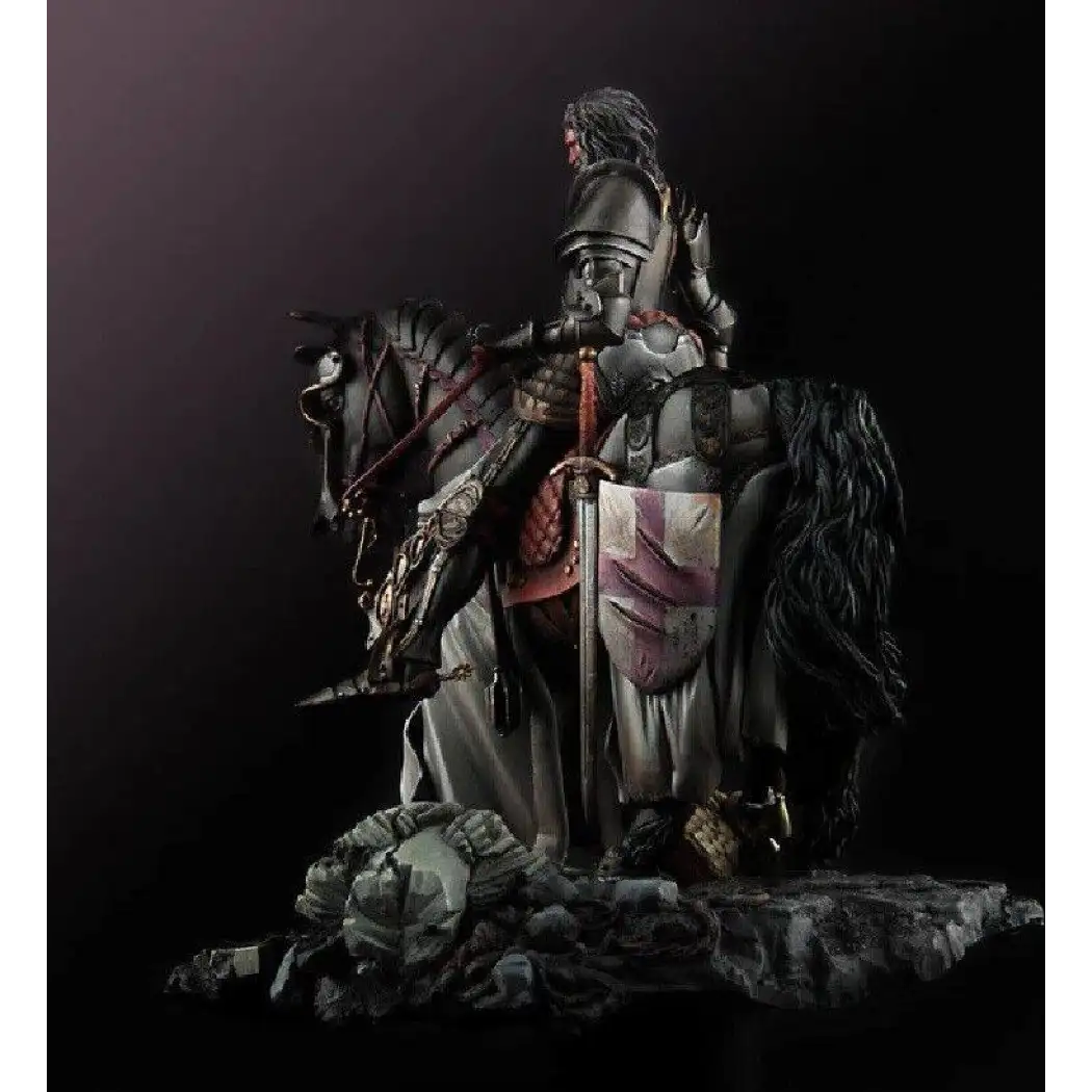 1/24 Resin Model Kit Saint George Medieval Knight Horseman Rider with base Unpainted - Model-Fan-Store