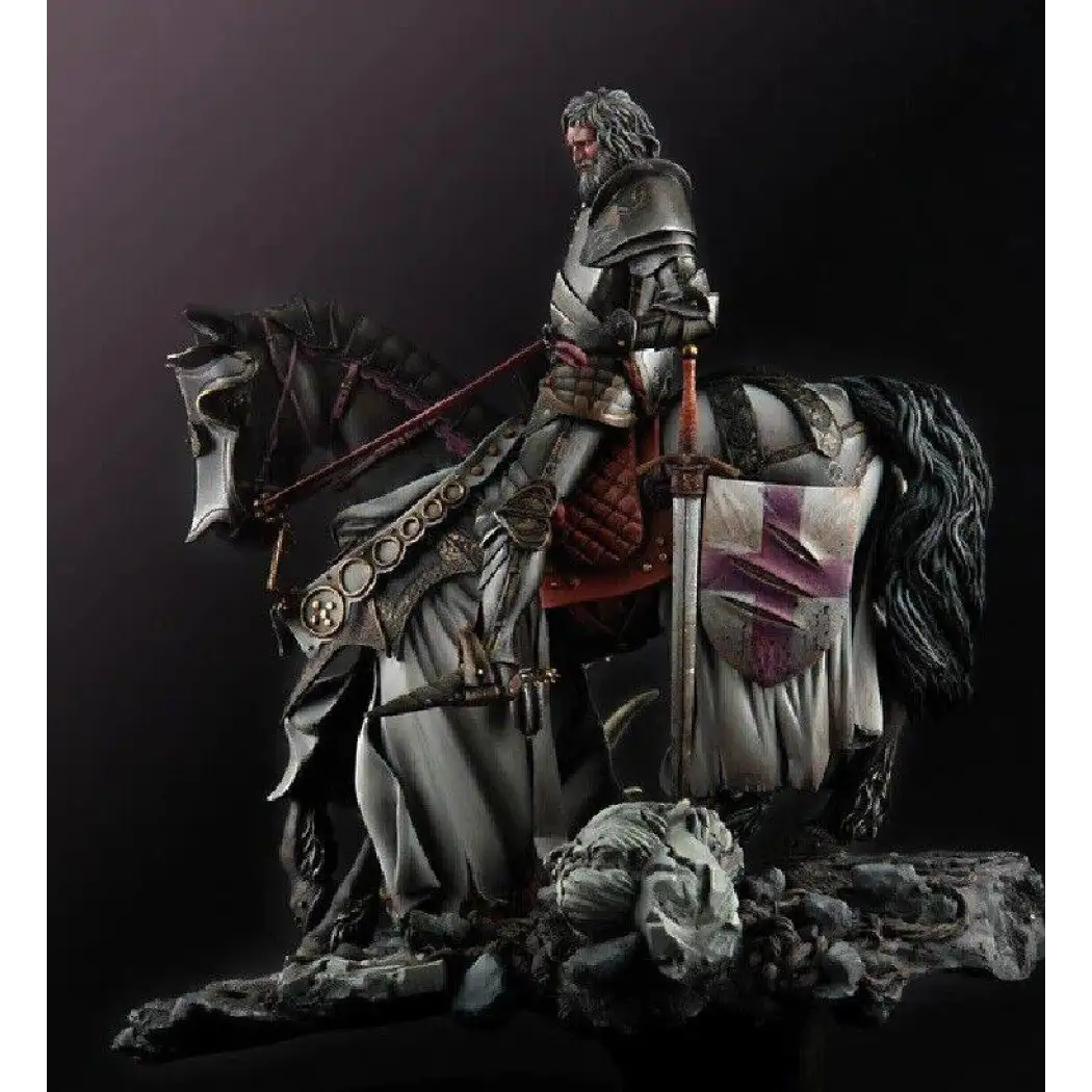 1/24 Resin Model Kit Saint George Medieval Knight Horseman Rider with base Unpainted - Model-Fan-Store