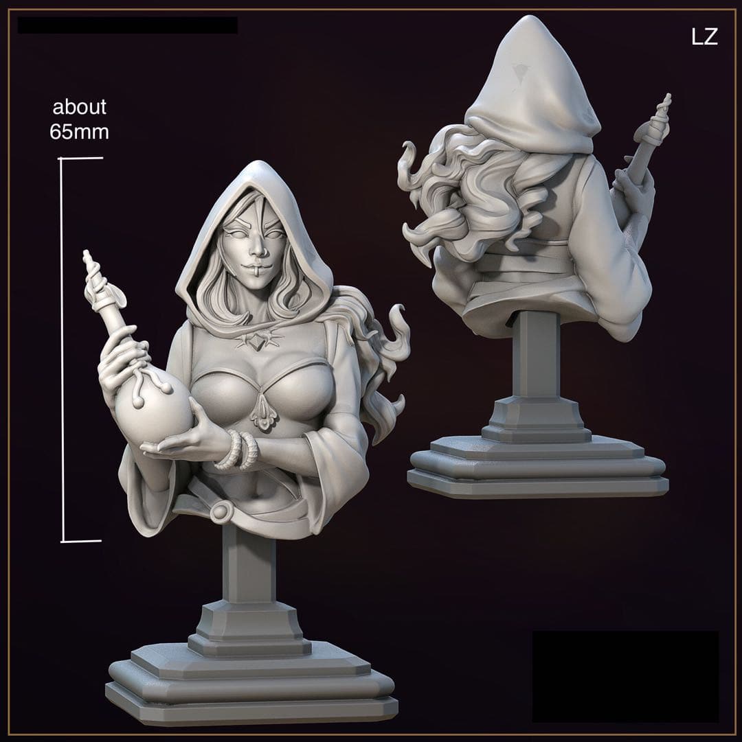 65mm BUST 3D Print Model Kit Beautiful Girl Fantasy Unpainted - Model-Fan-Store