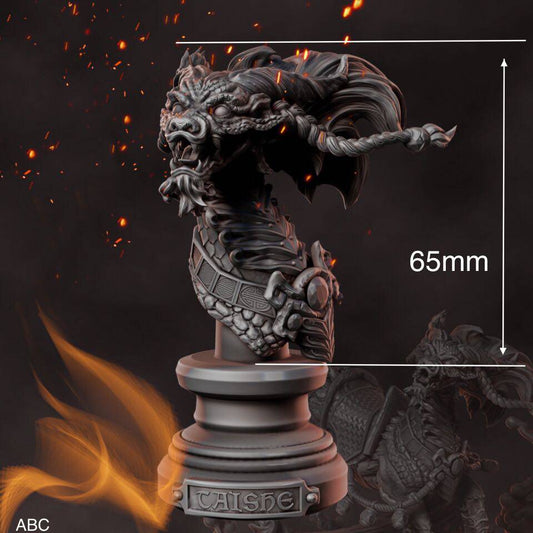82mm BUST 3D Print Model Kit Dragon Demon Monster Fantasy Unpainted - Model-Fan-Store