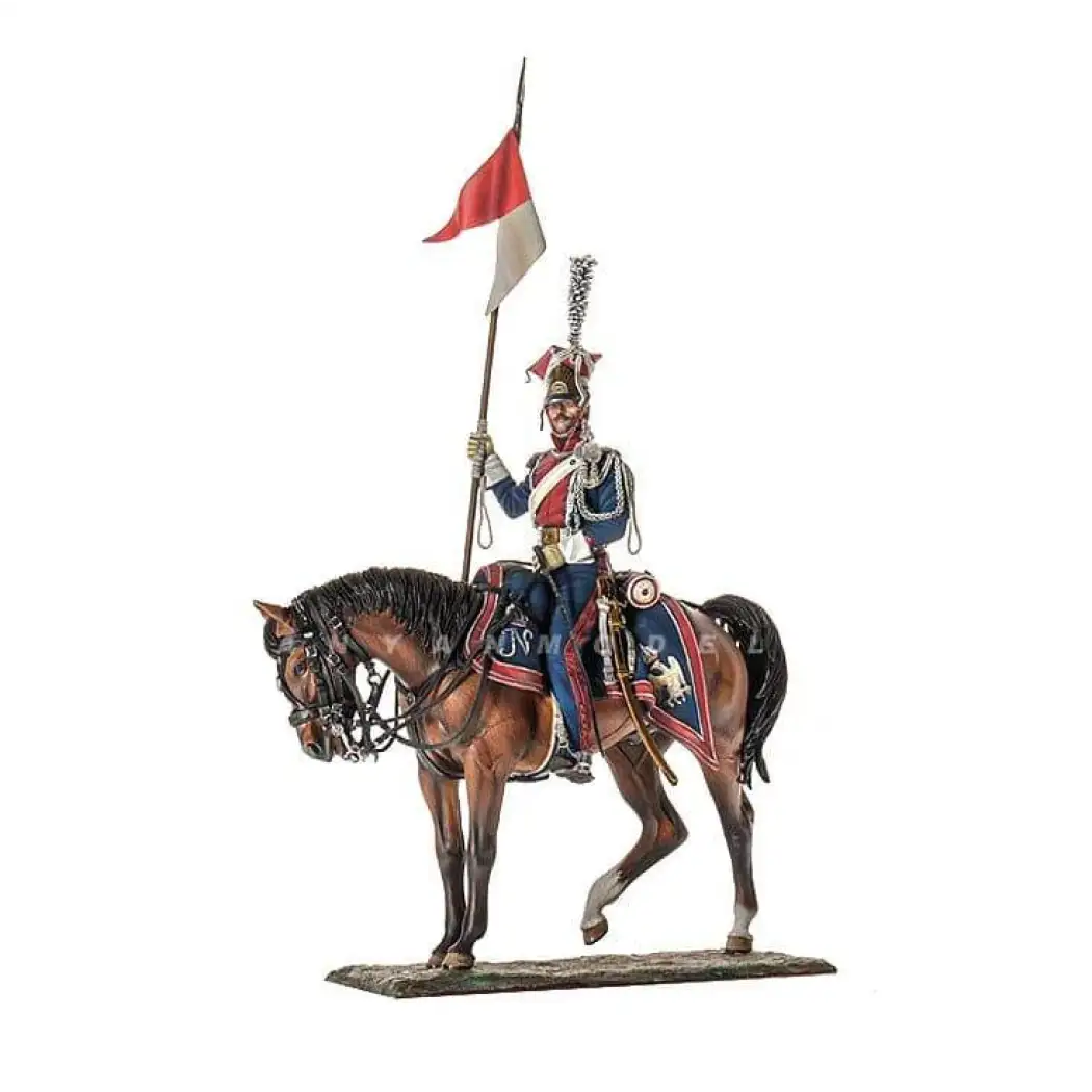 1/18 90mm Resin Model Kit Napoleonic Wars French Lancer Cavalry Horseman Rider A-1111 Unpainted - Model-Fan-Store