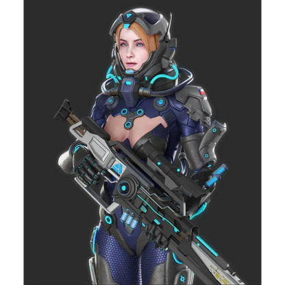1/18 Resin Cyberpunk Model Kit Futuristic Beautiful Girl Mercenary Unpainted XXX - Model-Fan-Store