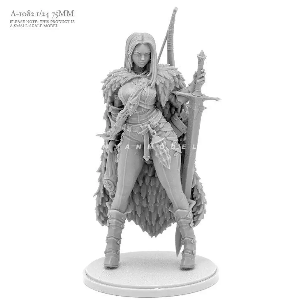 1/24 75mm Resin Model Kit Beautiful Girl Barbarian Unpainted - Model-Fan-Store