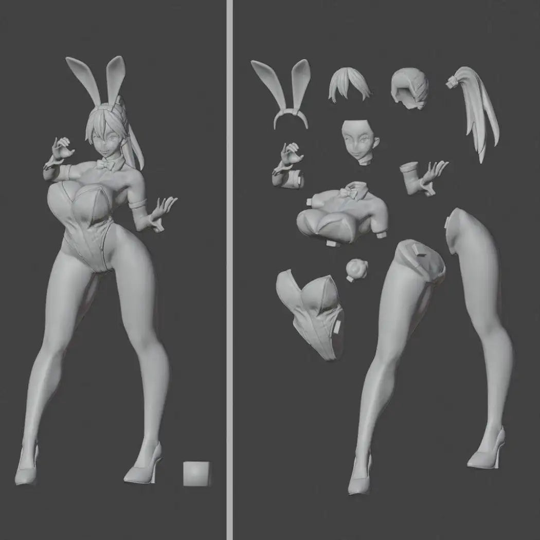 1/24 Resin Model Kit Modern Beautiful Girl Bunny Unpainted - Model-Fan-Store