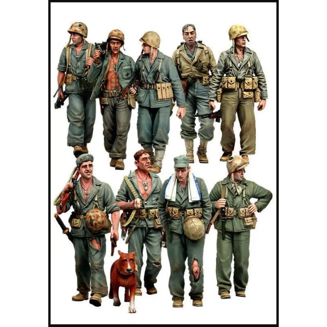 1/35 10pcs Resin Model Kit The US Marines US Army Infantry WW2 Unpainted - Model-Fan-Store