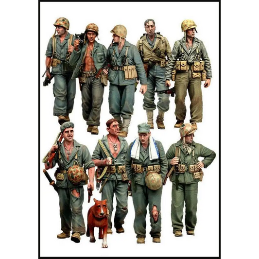 1/35 10pcs Resin Model Kit The US Marines US Army Infantry WW2 Unpainted - Model-Fan-Store