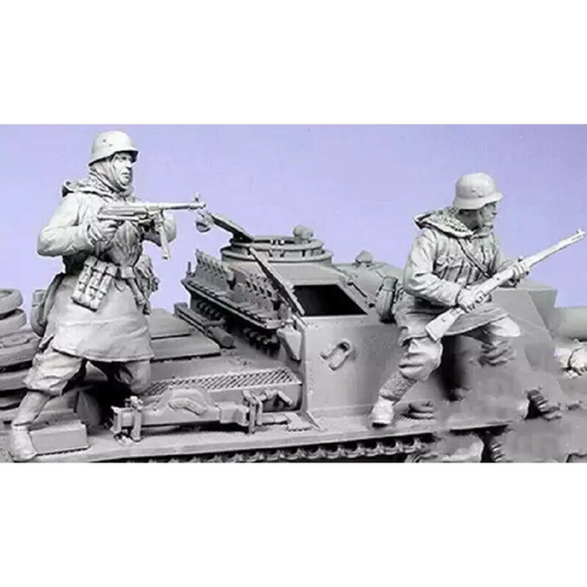 1/35 2pcs Resin Model Kit German Soldiers Infantry (no tank) WW2 Unpainted - Model-Fan-Store