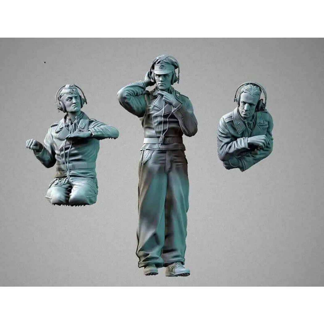 1/35 3pcs Resin Model Kit German Soldiers Tank Crew no tank WW2 Unpainted - Model-Fan-Store