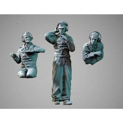 1/35 3pcs Resin Model Kit German Soldiers Tank Crew no tank WW2 Unpainted - Model-Fan-Store