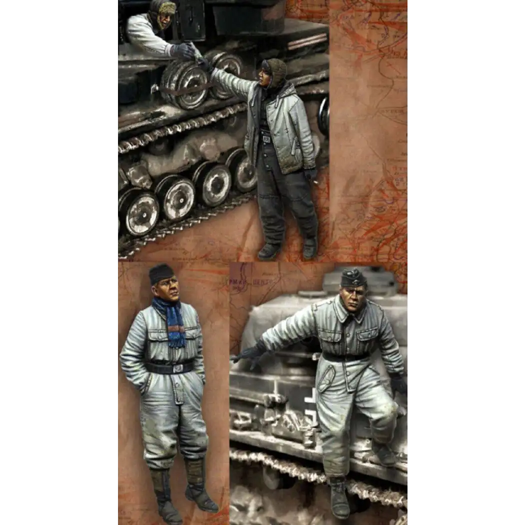 1/35 4pcs Resin Model Kit German Soldiers Tank Crew (no tank) WW2 Unpainted - Model-Fan-Store