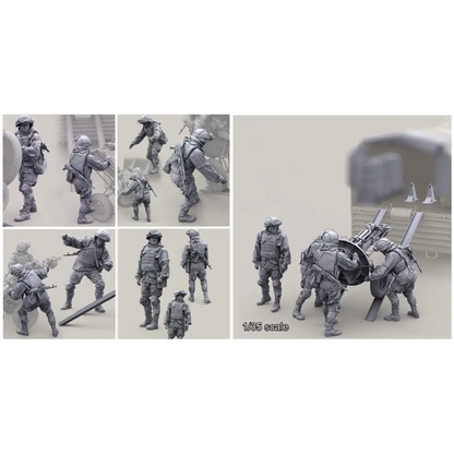 1/35 4pcs Resin Model Kit Modern Russian Soldier (with gun) Unpainted - Model-Fan-Store