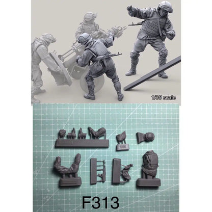 1/35 4pcs Resin Model Kit Modern Russian Soldier (with gun) Unpainted - Model-Fan-Store