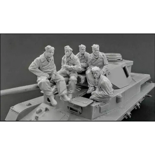 1/35 5pcs Resin Model Kit German Soldiers Panzer no Tank WW2 Unpainted - Model-Fan-Store