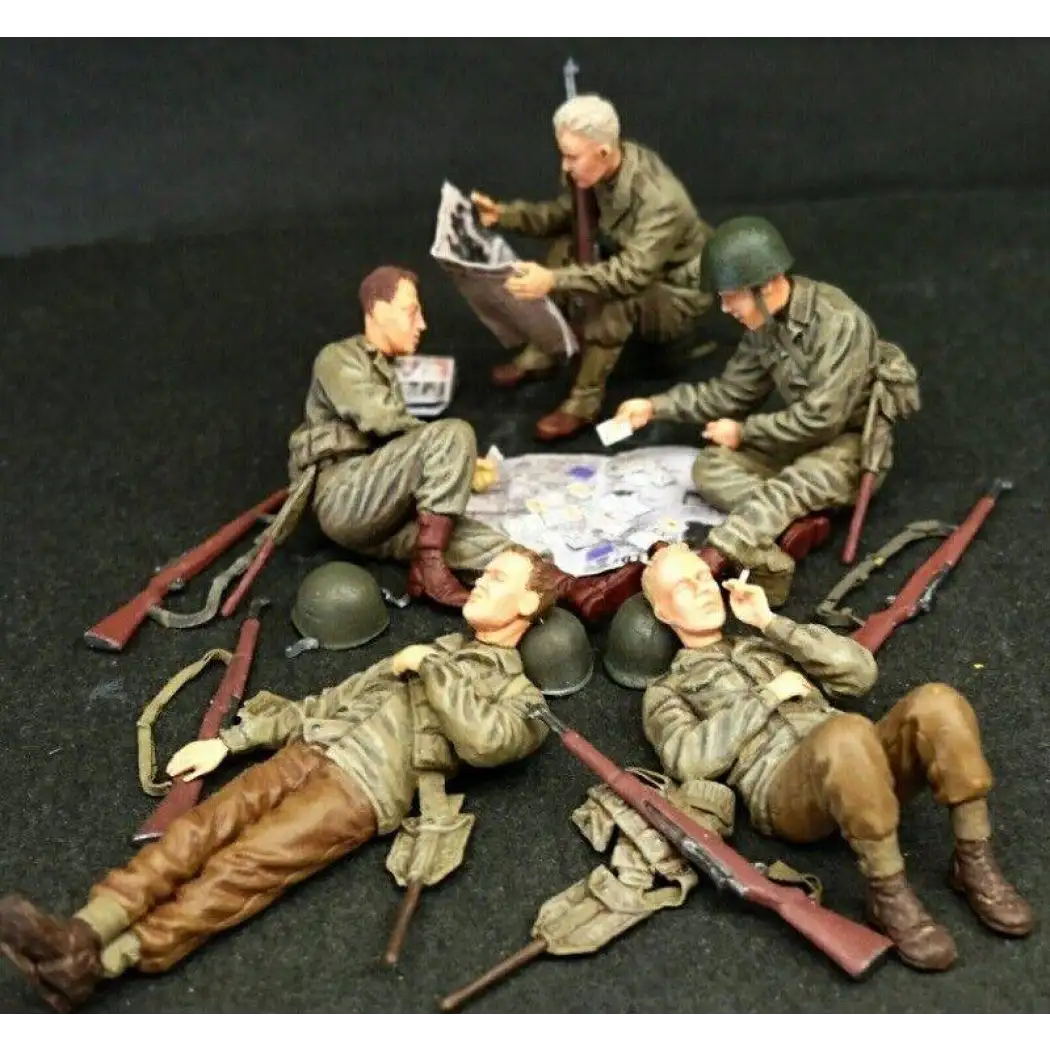 1/35 5pcs Resin Model Kit US Marines Soldiers on Rest WW2 Unpainted - Model-Fan-Store