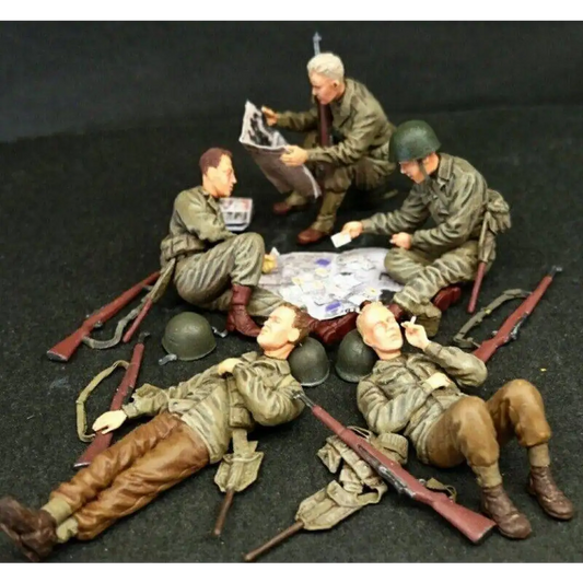 1/35 5pcs Resin Model Kit US Marines Soldiers on Rest WW2 Unpainted - Model-Fan-Store