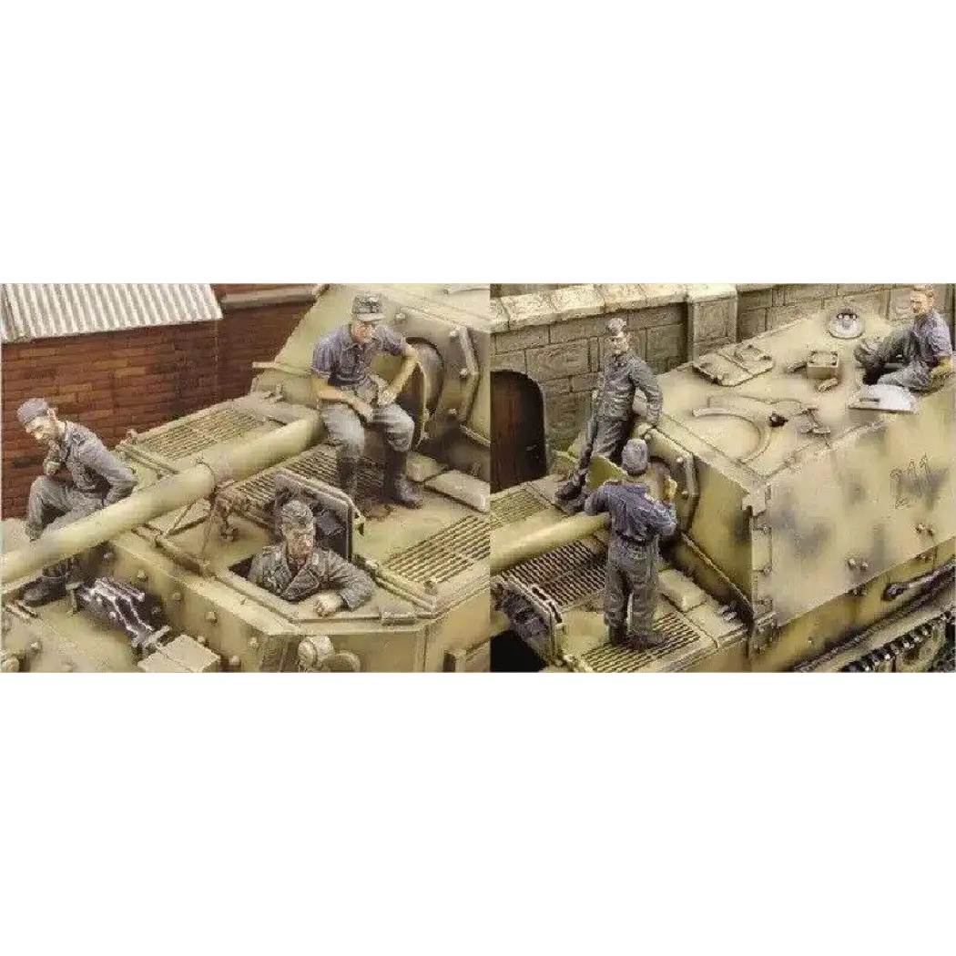 1/35 6pcs Resin Model Kit German Soldiers Tank Crew no tank WW2 Unpainted - Model-Fan-Store