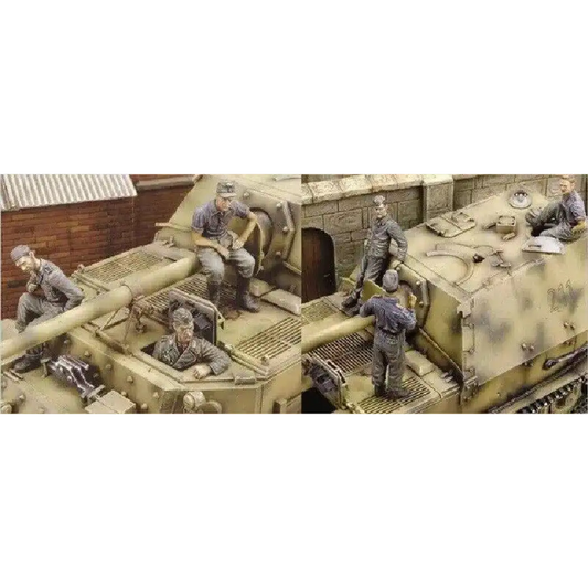 1/35 6pcs Resin Model Kit German Soldiers Tank Crew no tank WW2 Unpainted - Model-Fan-Store