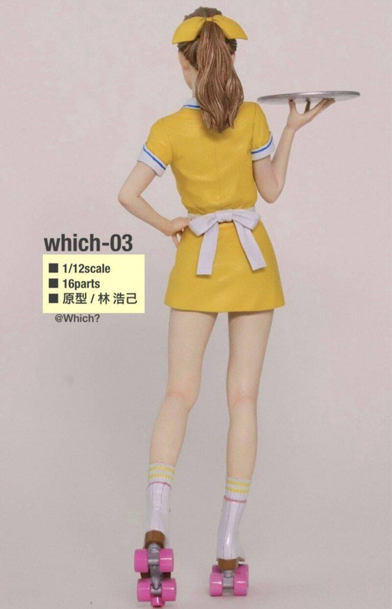 1/12 Resin Model Kit Modern Beautiful Girl Waitress Unpainted - Model-Fan-Store