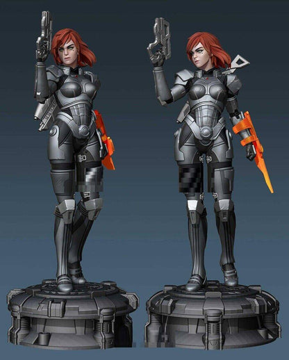 1/24 75mm Resin Model Kit Space Mercenary Beautiful Girl Unpainted - Model-Fan-Store