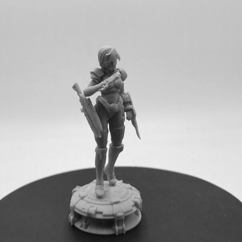 1/24 75mm Resin Model Kit Space Mercenary Beautiful Girl Unpainted - Model-Fan-Store