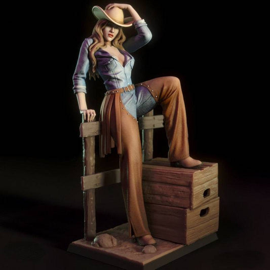 1/24 Resin Model Kit Beautiful Girl Cowboy Unpainted - Model-Fan-Store