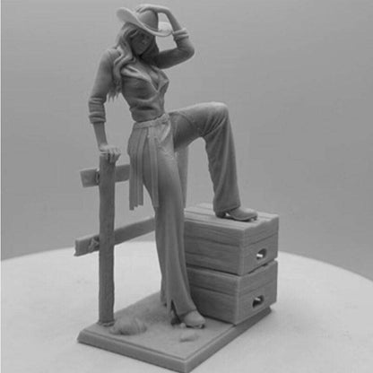 1/24 Resin Model Kit Beautiful Girl Cowboy Unpainted - Model-Fan-Store