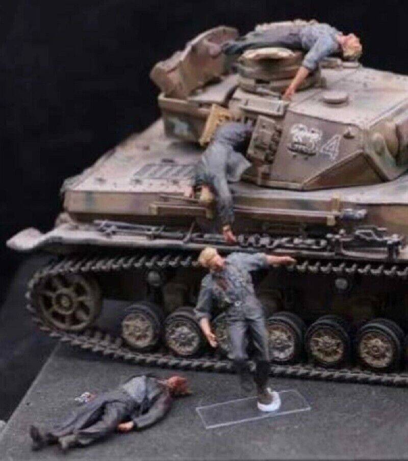 1/35 4pcs Resin Model Kit German Soldiers Tank Crew no tank WW2 Unpainted - Model-Fan-Store