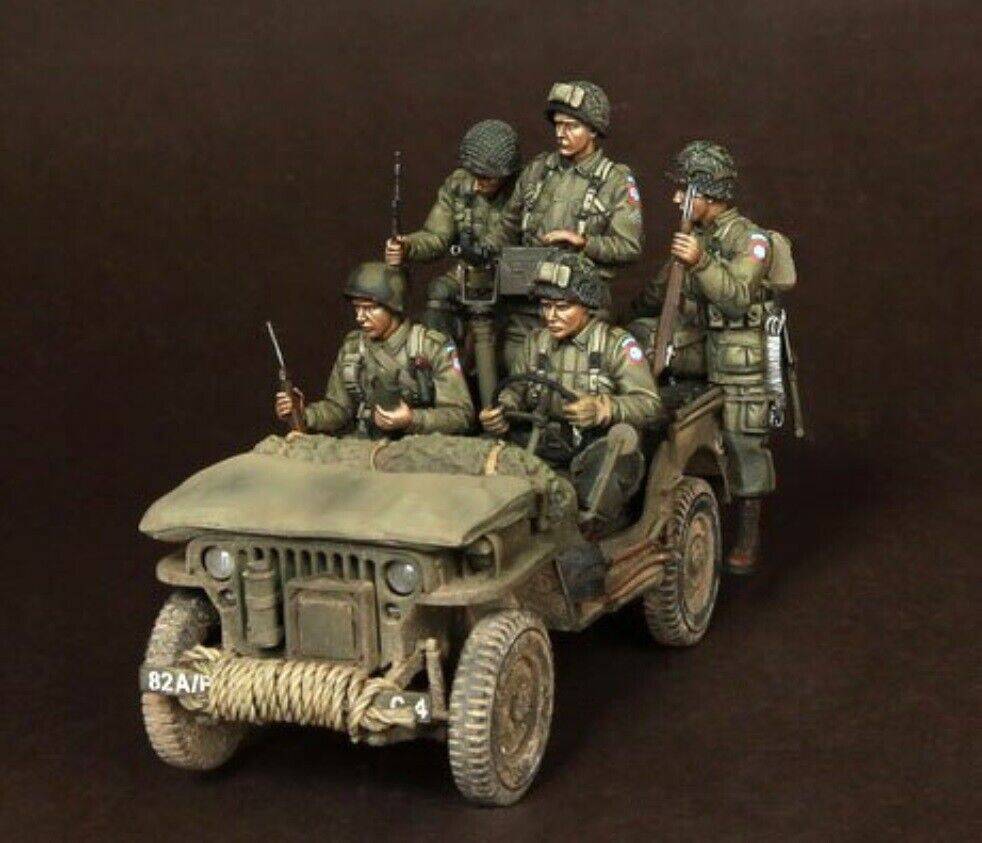 1/35 5pcs Resin Model Kit US Army Soldiers Normandy (no Car) WW2 Unpainted - Model-Fan-Store