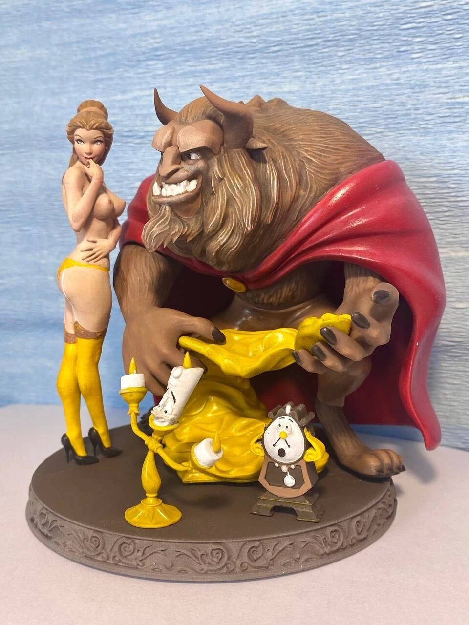 1/35 - 1/12 3D Print Model Kit Nudes Beautiful Girl Beauty and the Beast Unpainted