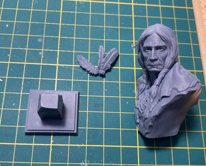1/10 BUST 55mm 3D Print Model Kit Native American Indian Chief Unpainted